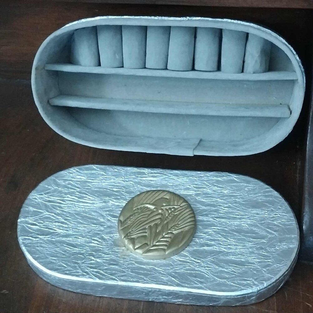 Trinket Accessories Ring Box w/Pewter Goddess of Wheat Medallion